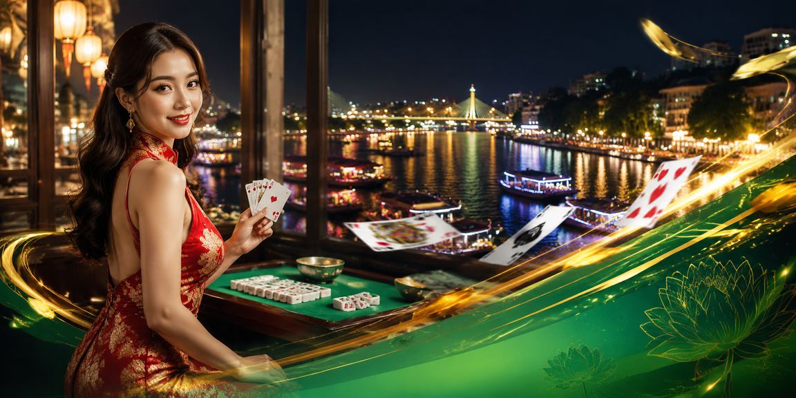 Khung cảnh vui chơi thẻ bài tại Việt Nam bên ly cà phê sông Mekong